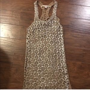 Crochet metallic dress